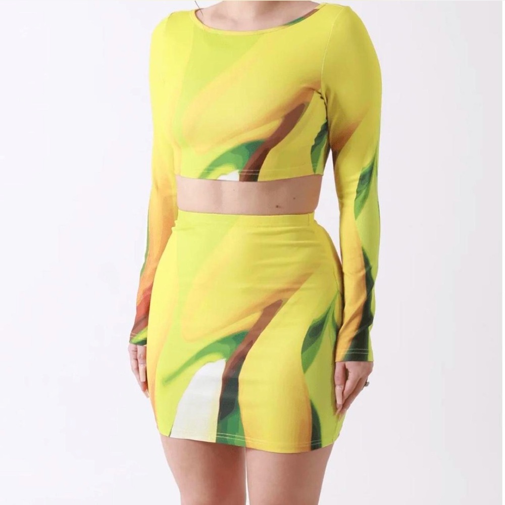 Farai London Avery Mini Skirt in Lemon Drop